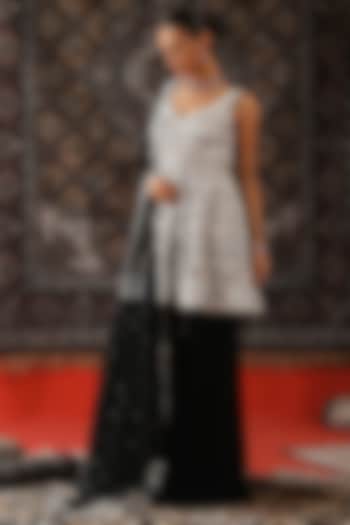 Black Velvet Bridal Sharara Set by SABE at Pernia's Pop Up Shop