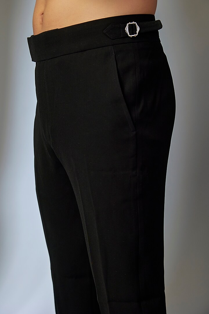Black Japanese Fabric Trousers by SALIL BHATIA at Pernia's Pop Up Shop