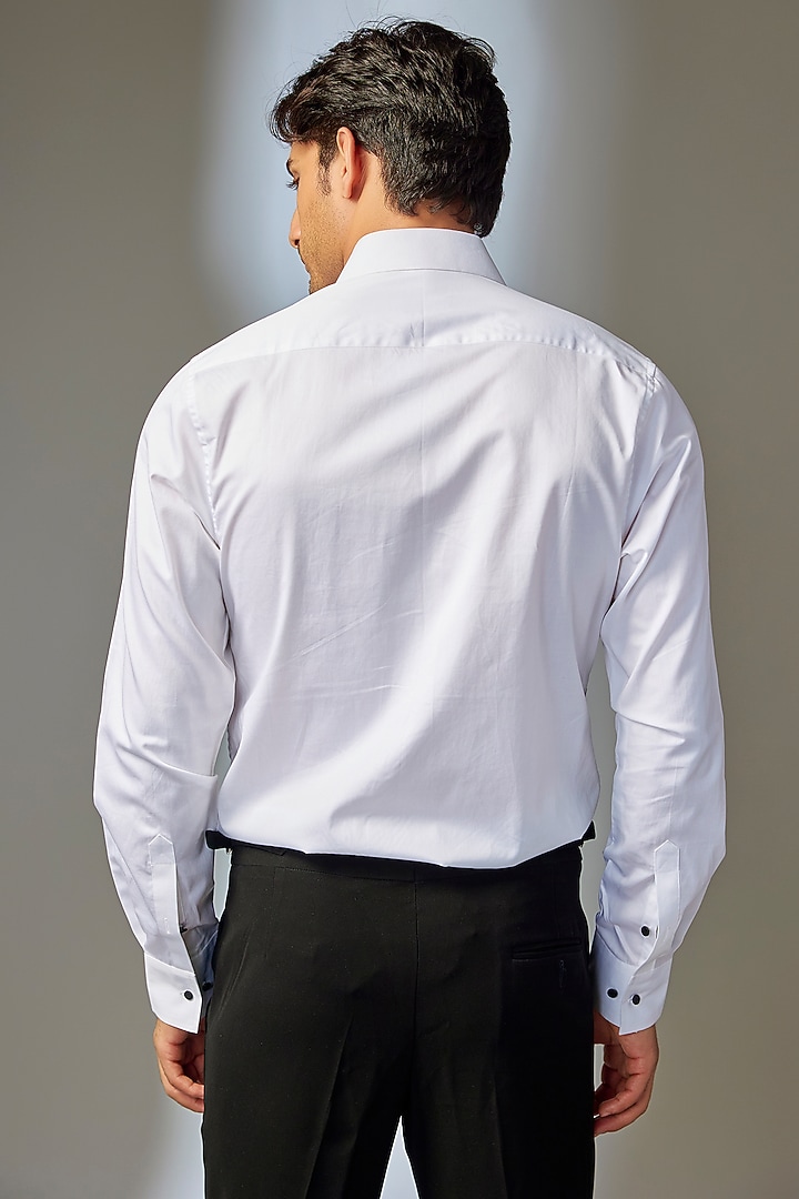 Ivory Giza Cotton Wedding Shirt by SALIL BHATIA at Pernia's Pop Up Shop