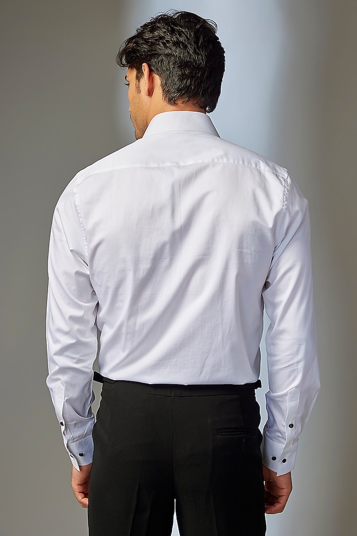 Ivory Giza Cotton Wedding Shirt by SALIL BHATIA at Pernia's Pop Up Shop