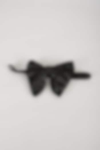 Black Satin Hand Embellished Bowtie by SALIL BHATIA at Pernia's Pop Up Shop