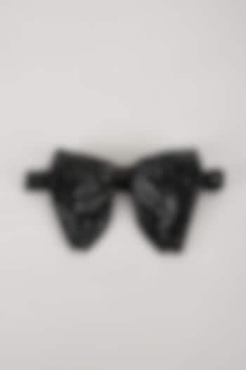 Black Satin Hand Embellished Bowtie by SALIL BHATIA at Pernia's Pop Up Shop