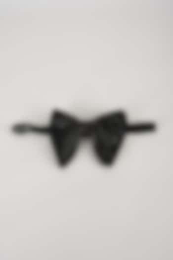 Black Satin Hand Embellished Bowtie by SALIL BHATIA at Pernia's Pop Up Shop