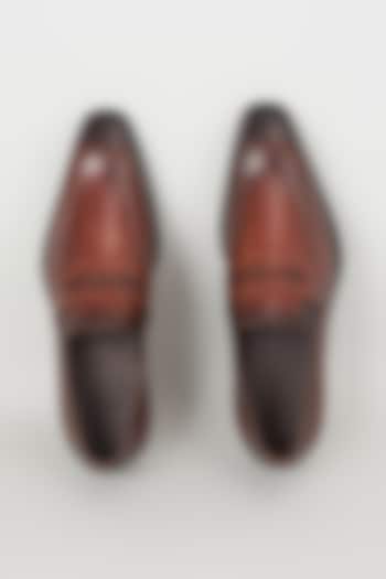 Burnished Tan Leather Penny Loafers by SALIL BHATIA at Pernia's Pop Up Shop