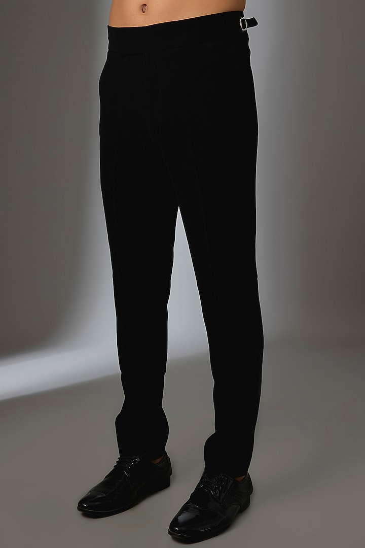 Black Japanese Fabric Trousers by SALIL BHATIA at Pernia's Pop Up Shop