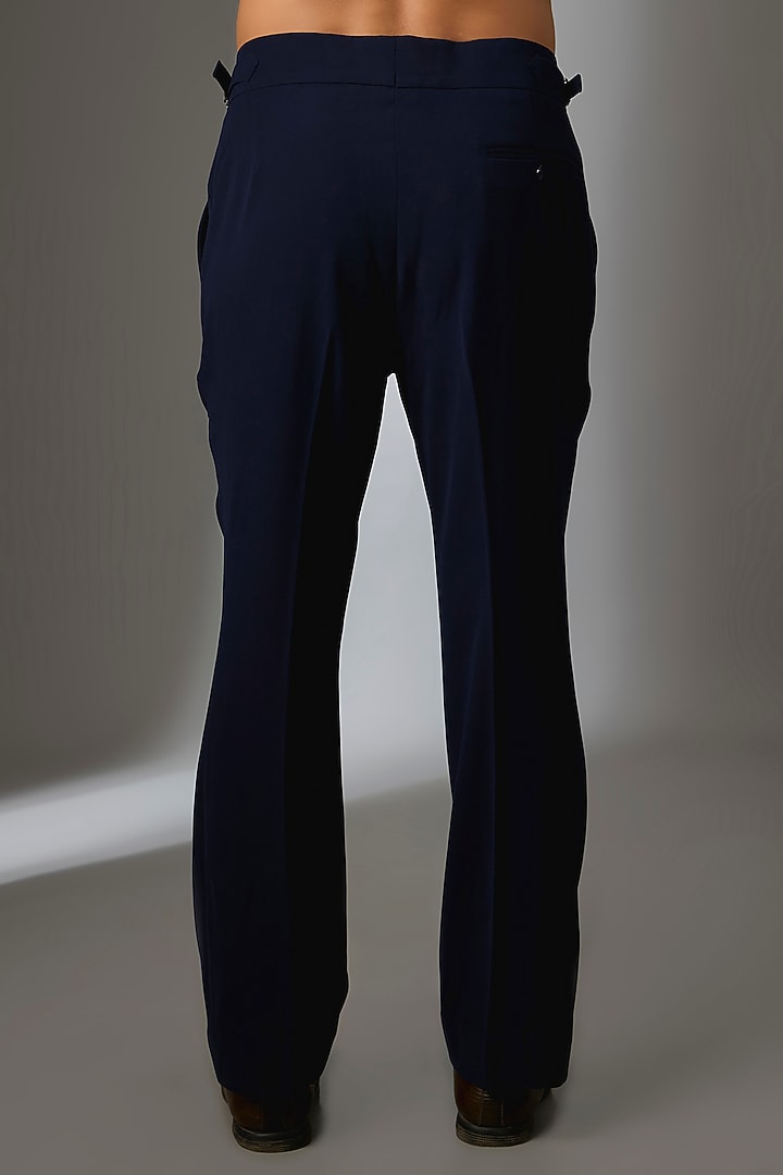 Blue Japanese Fabric Trousers by SALIL BHATIA at Pernia's Pop Up Shop