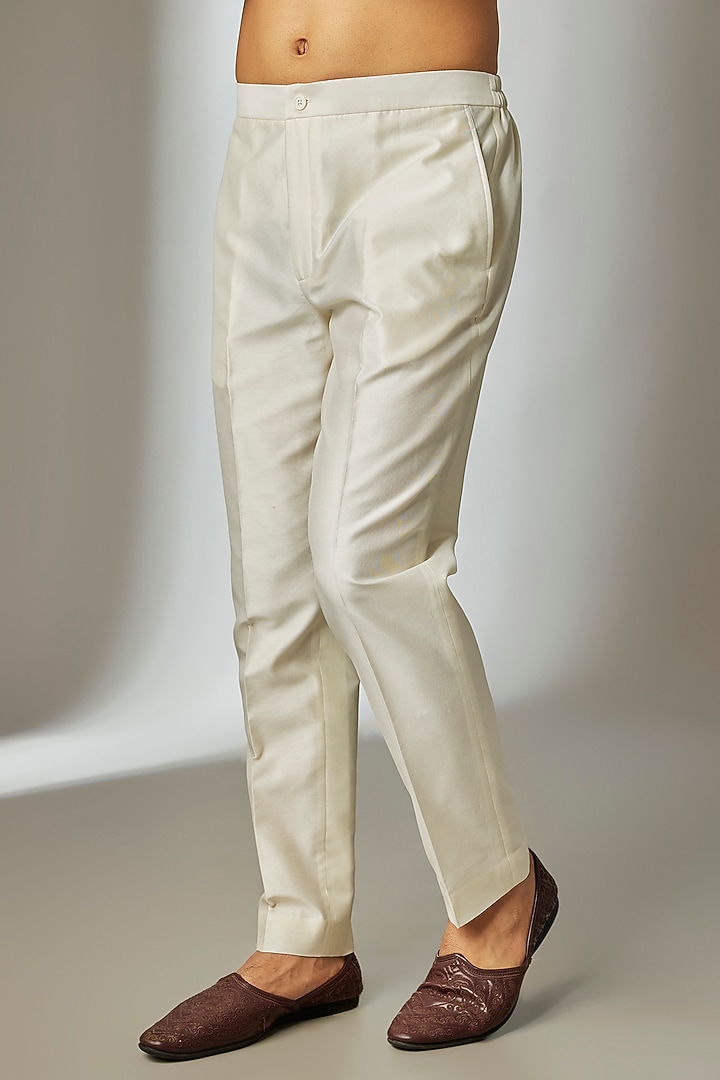 Multi-Colored Poly Silk Printed & Mirror Work Nehru Jacket Set by SALIL BHATIA at Pernia's Pop Up Shop