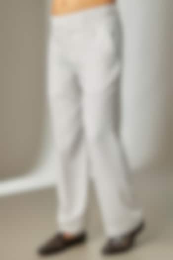 Ivory Japanese Fabric Trousers by SALIL BHATIA at Pernia's Pop Up Shop