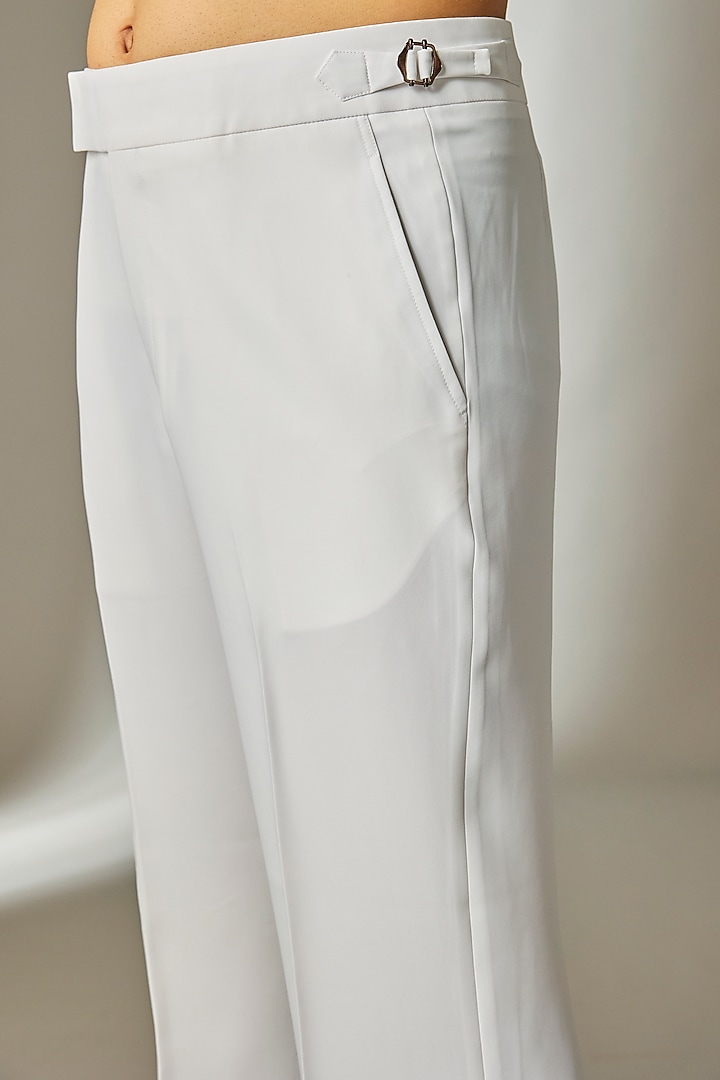 Ivory Japanese Fabric Trousers by SALIL BHATIA at Pernia's Pop Up Shop