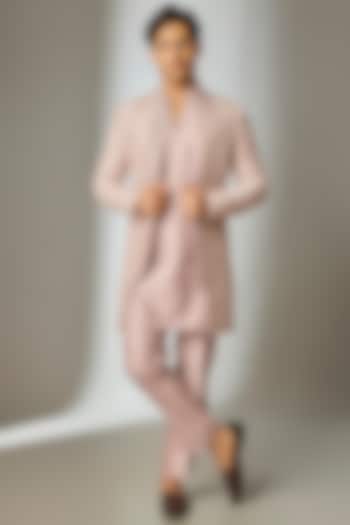Dusty Pink Silk Chanderi Sequin Embellished Wedding Indowestern Set by SALIL BHATIA at Pernia's Pop Up Shop