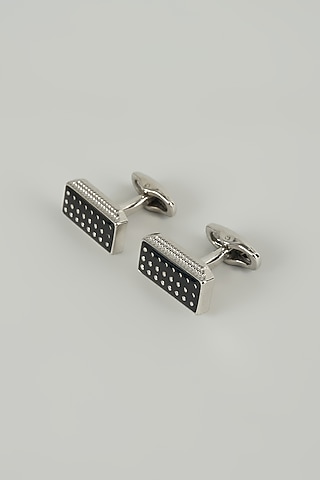 Silver Finish Metal Contessa Cufflinks (Set Of 2) by SALIL BHATIA