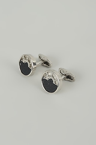 Silver Finish Roulette Cufflinks (Set Of 2) by SALIL BHATIA