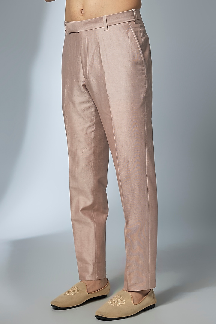 Dusty Pink Dola Silk Threadwork Groom Sherwani Set by SALIL BHATIA at Pernia's Pop Up Shop
