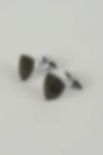 Silver Finish Metal Crest Cufflinks (Set Of 2) by SALIL BHATIA at Pernia's Pop Up Shop