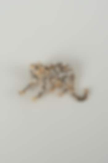 Gold Finish Snow Leopard Embellished Brooch by SALIL BHATIA at Pernia's Pop Up Shop