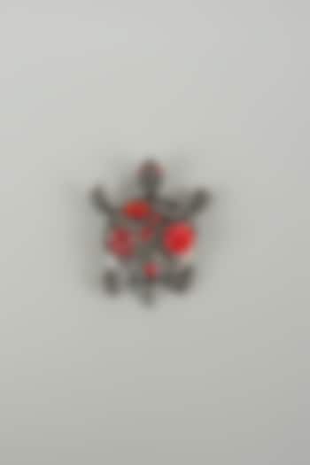 Gunmetal Finish Turtle Embellished Brooch by SALIL BHATIA at Pernia's Pop Up Shop