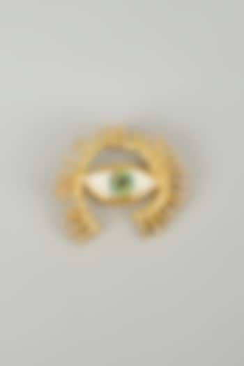 Gold Finish Embellished Eternal Gaze Brooch by SALIL BHATIA at Pernia's Pop Up Shop