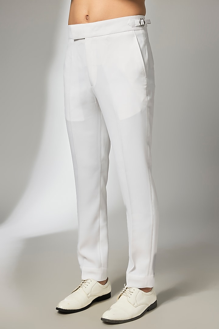Ivory Japanese Fabric Hand Embroidered Tuxedo Set by SALIL BHATIA at Pernia's Pop Up Shop