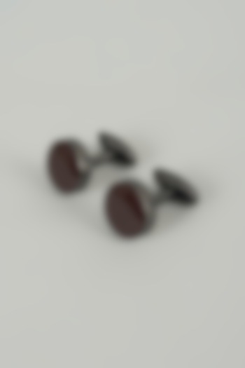 Black Finish Cufflinks (Set Of 2) by SALIL BHATIA at Pernia's Pop Up Shop
