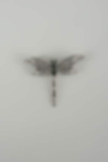 Silver Finish Embellished Dragonfly Brooch by SALIL BHATIA at Pernia's Pop Up Shop
