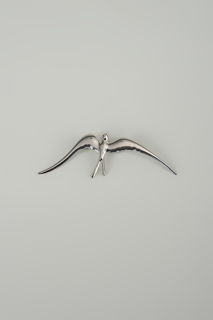 Silver Finish Embellished Sailing Albatross Brooch by SALIL BHATIA at Pernia's Pop Up Shop