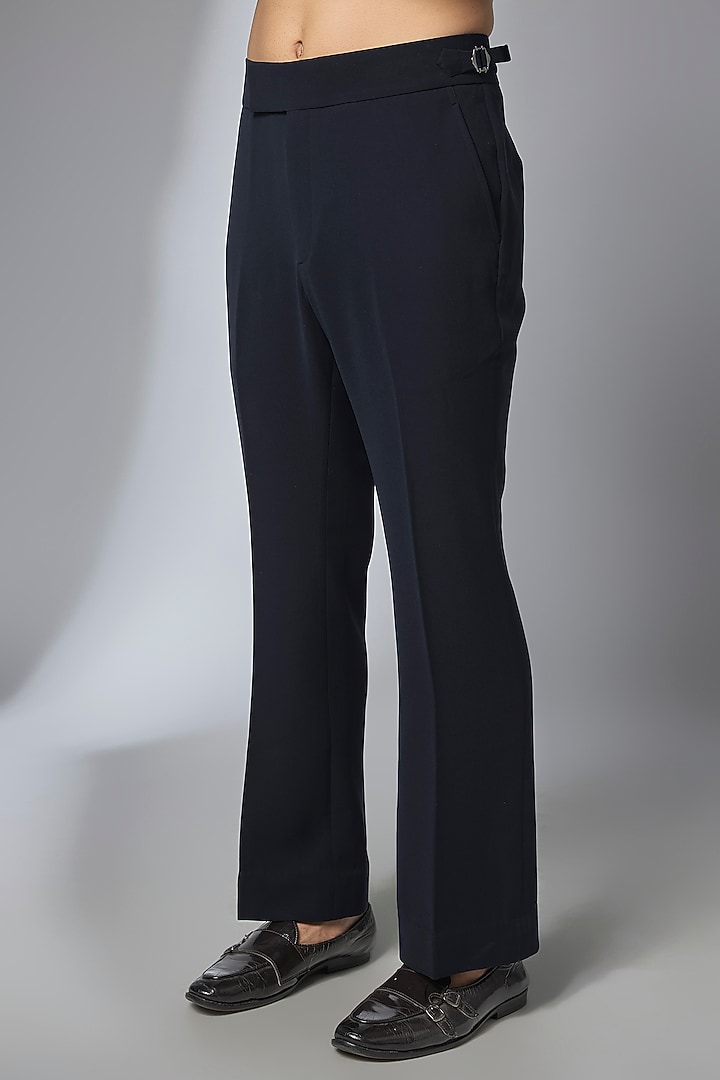 Navy Blue Japanese Fabric Mirror Embroidered Kurta Set by SALIL BHATIA at Pernia's Pop Up Shop
