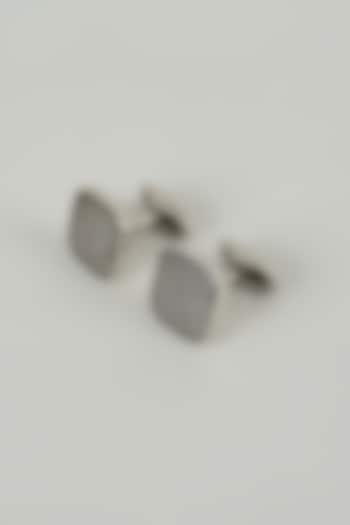 Silver Finish Mosaic Cufflinks (Set Of 2) by SALIL BHATIA at Pernia's Pop Up Shop