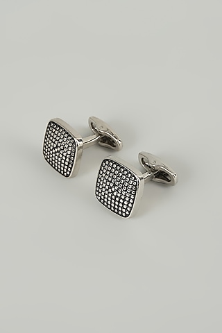 Silver Finish Mosaic Cufflinks (Set Of 2) by SALIL BHATIA