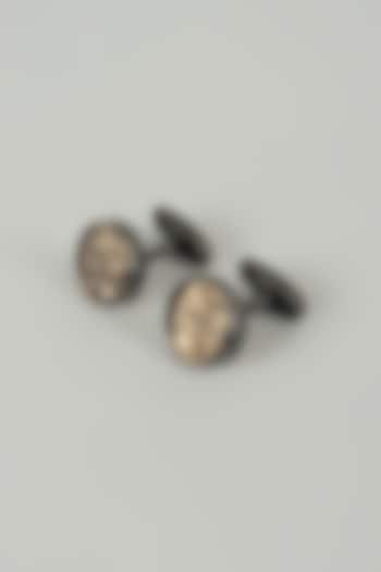 Black Finish Lava Cufflinks (Set Of 2) by SALIL BHATIA at Pernia's Pop Up Shop