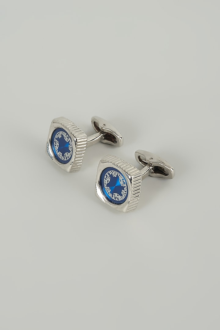 Silver Finish Nebula Cufflinks (Set Of 2) by SALIL BHATIA at Pernia's Pop Up Shop