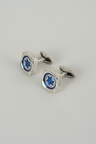Silver Finish Nebula Cufflinks (Set Of 2) by SALIL BHATIA
