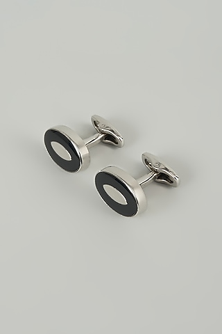 Silver Finish Eclipse Cufflinks (Set Of 2) by SALIL BHATIA