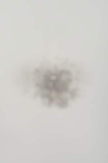 Silver Finish Embellished Floral Burst Brooch by SALIL BHATIA at Pernia's Pop Up Shop