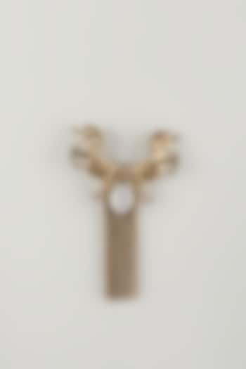 Gold Finish Embellished Unicorn Crest Brooch by SALIL BHATIA at Pernia's Pop Up Shop