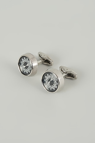 Silver Finish Stardust Cufflinks (Set Of 2) by SALIL BHATIA