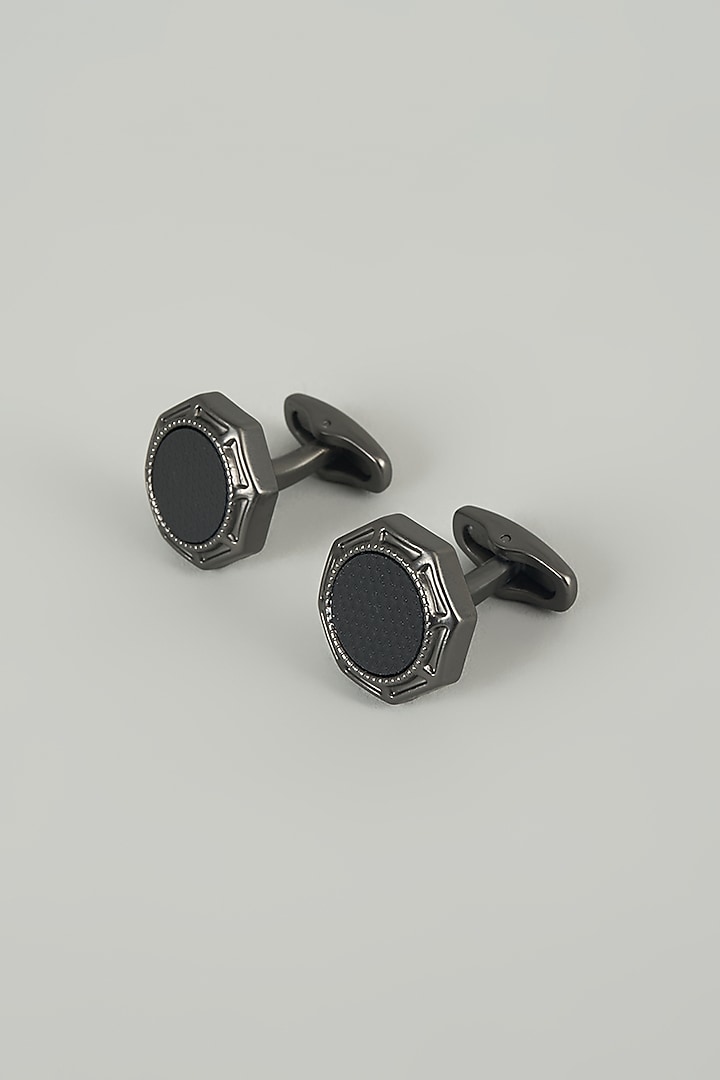 Gunmetal Finish Gamers Cufflinks (Set Of 2) by SALIL BHATIA at Pernia's Pop Up Shop