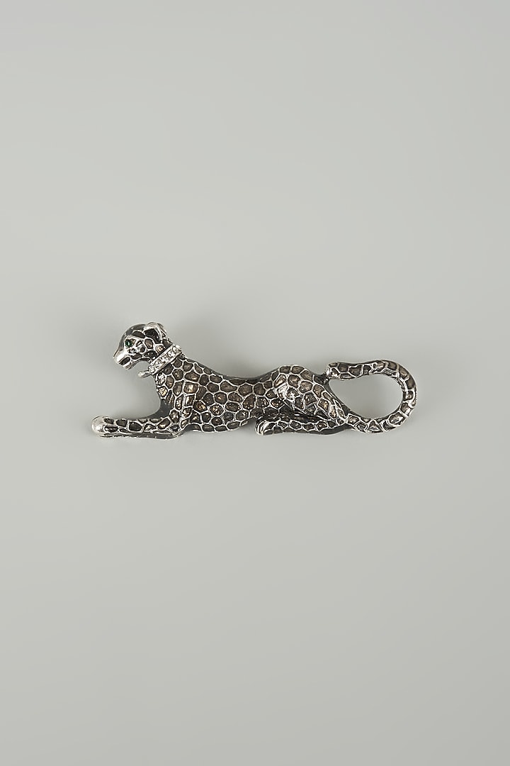 Silver Finish Shadow Hunter Embellished Brooch by SALIL BHATIA at Pernia's Pop Up Shop