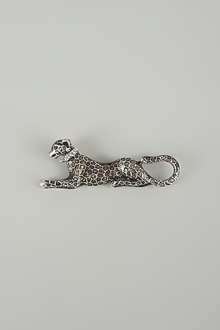 Silver Finish Shadow Hunter Embellished Brooch by SALIL BHATIA