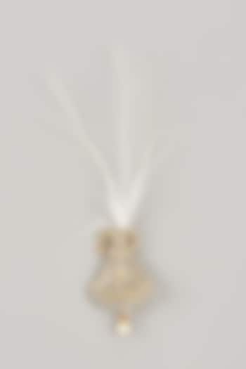 Soft Gold Semi-Precious Kundan & Pearl Feather Kalangi by SALIL BHATIA at Pernia's Pop Up Shop