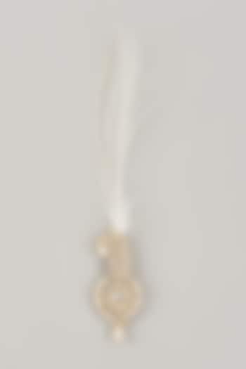 Soft Gold Semi-Precious Kundan & Pearl Feather Kalangi by SALIL BHATIA at Pernia's Pop Up Shop