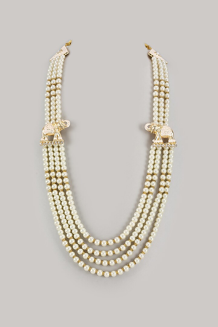 Ivory Semi-Precious Pearl Handmade Mala by SALIL BHATIA at Pernia's Pop Up Shop