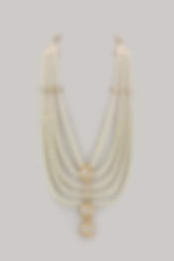 Ivory Semi-Precious Stone Handmade Layered Mala by SALIL BHATIA