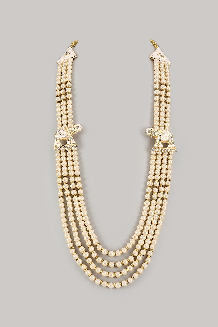 Ivory Semi-Precious Pearl Handmade Mala by SALIL BHATIA