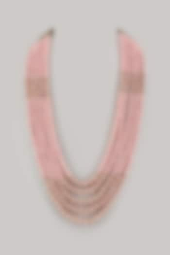 Pink Semi-Precious Pearl Layered Mala by SALIL BHATIA