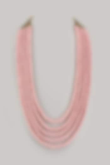 Pink Semi-Precious Pearl Layered Mala by SALIL BHATIA