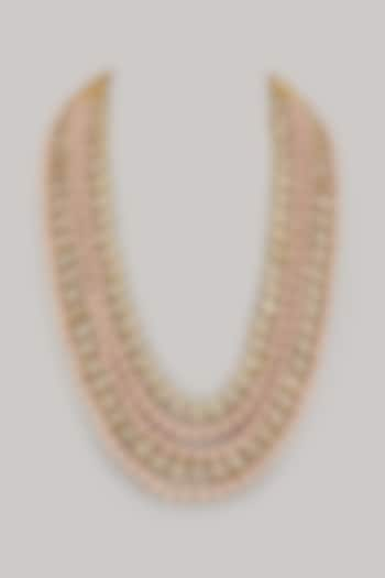 Peach Semi-Precious Pearl Layered Mala by SALIL BHATIA