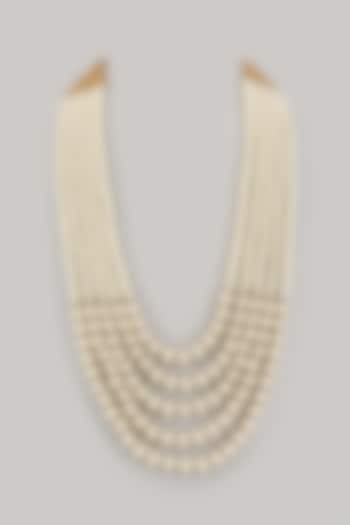 Ivory Semi-Precious Pearl Layered Mala by SALIL BHATIA