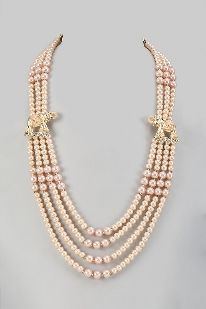 Pink Semi-precious Stone Handmade Mala by SALIL BHATIA