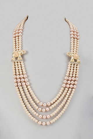 Pink Semi-precious Stone Handmade Mala by SALIL BHATIA