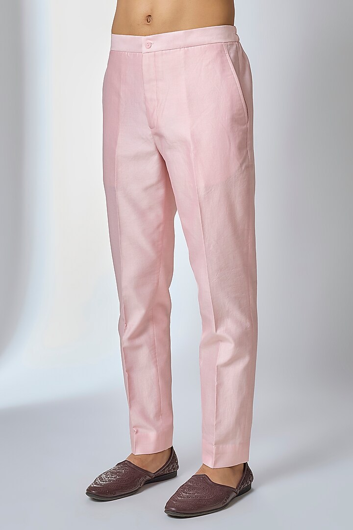 Bubblegum Pink Dola Silk Sequin Work Kurta Set by SALIL BHATIA at Pernia's Pop Up Shop